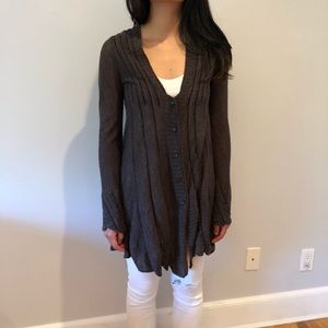 Long brown/grey cardigan
